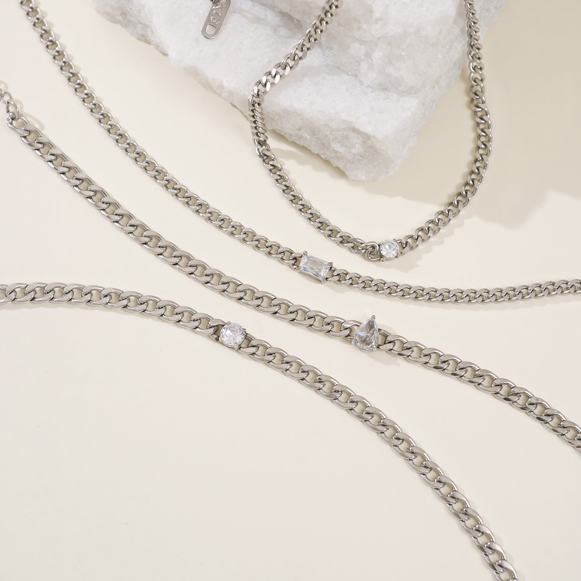 Titanium Steel Zircon Bracelet — Gold & Silver