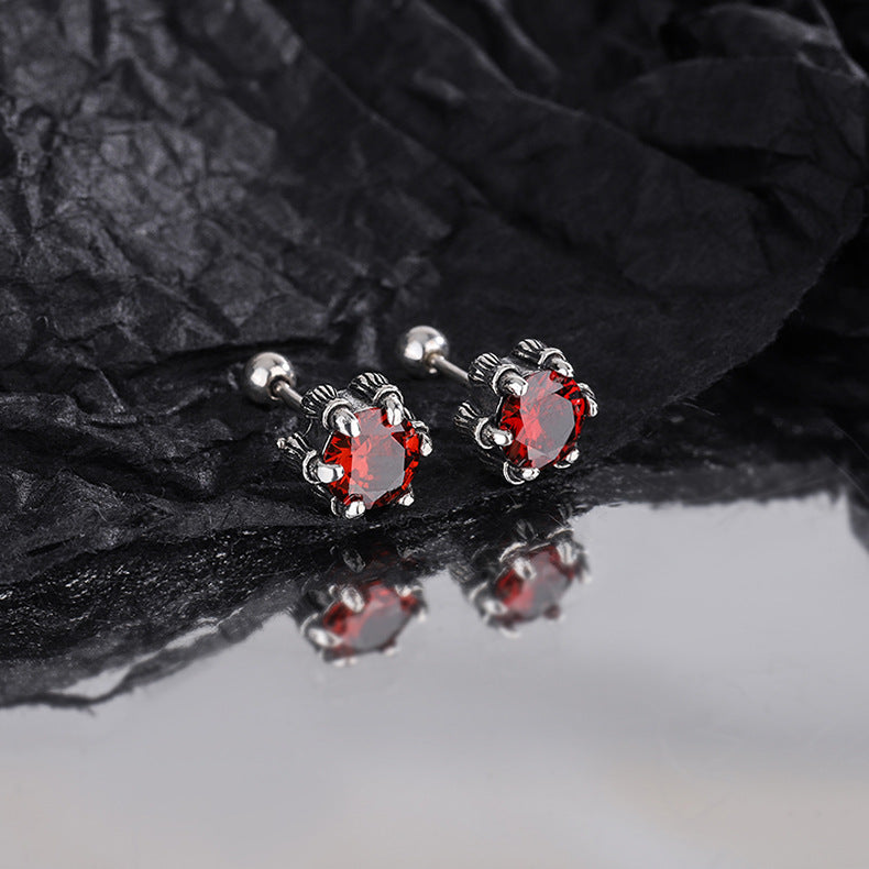 Claw & Stone – 925 Sterling Silver Geometric Claw Set Luxury Stud Earrings