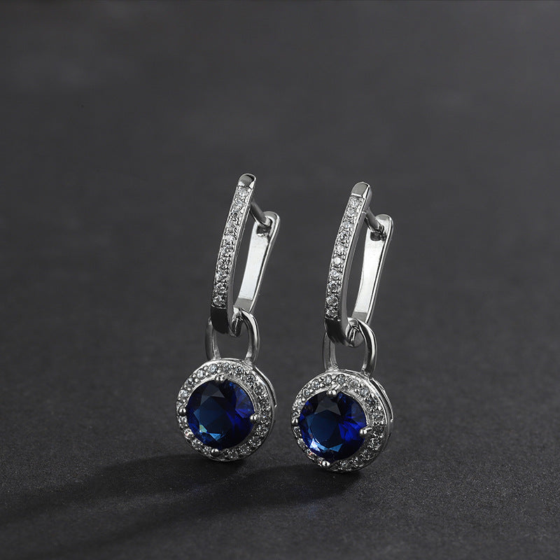 Long Crystal Zircon 925 Silver Luxury Drop Earrings