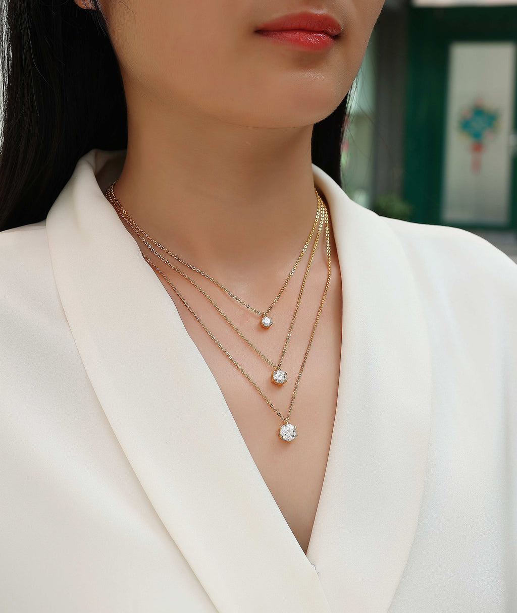 2-Carat Morganite Pendant Necklace — Gold-Plated S925 Silver