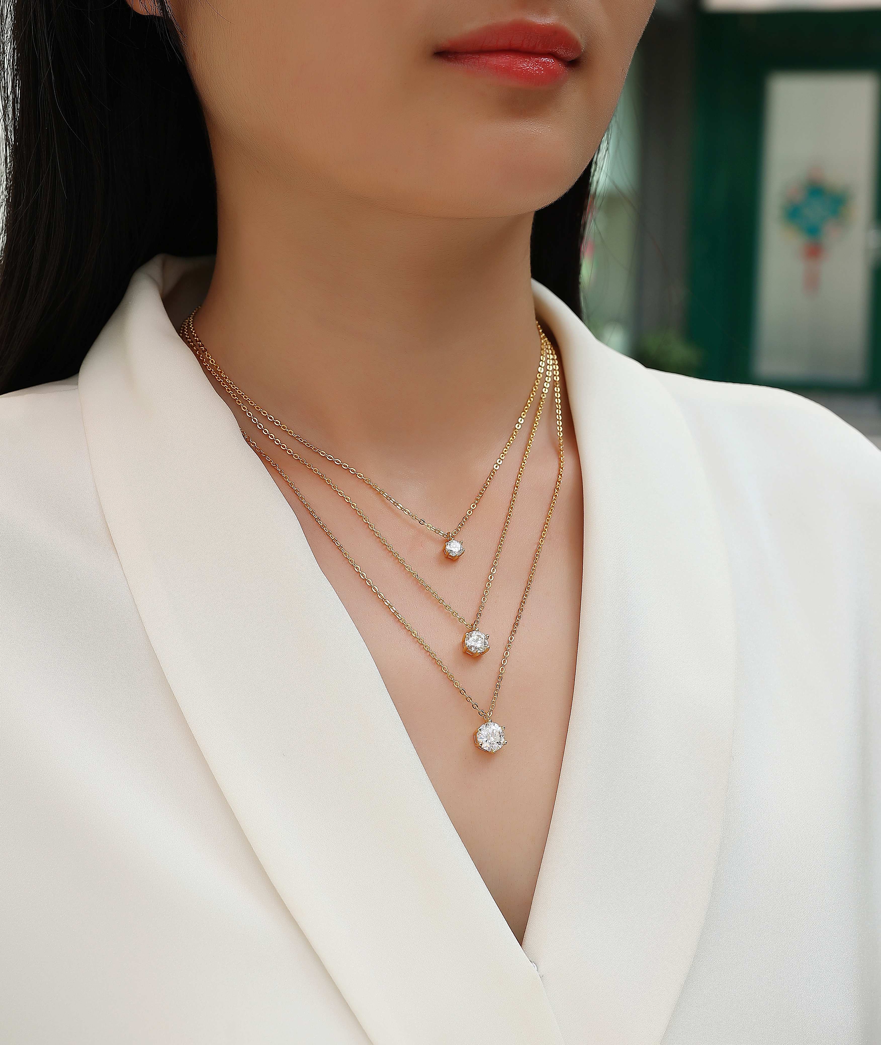 2-Carat Morganite Pendant Necklace — Gold-Plated S925 Silver