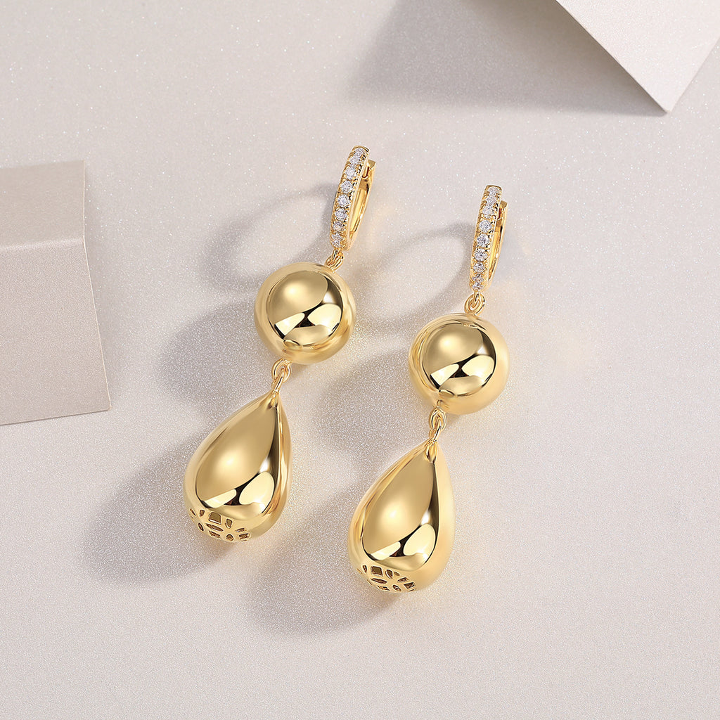 Golden Gourd — Moissanite Stud Earrings Set | S925 Gold-plated Silver