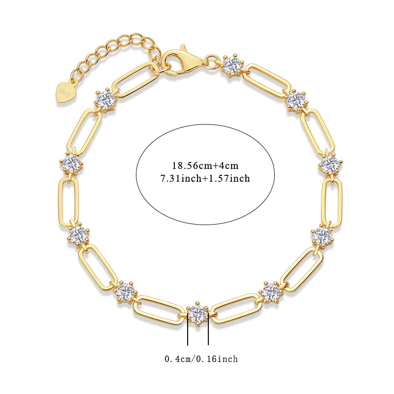 Moissanite Bracelet – Gold-Plated Sterling Silver | Luxury Jewellery