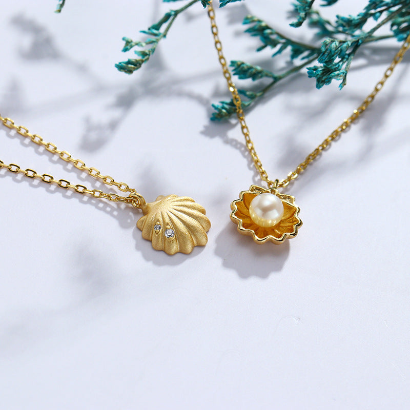 Pearl Shell – Freshwater Pearl Natural Shell Frosted Luxury Necklace