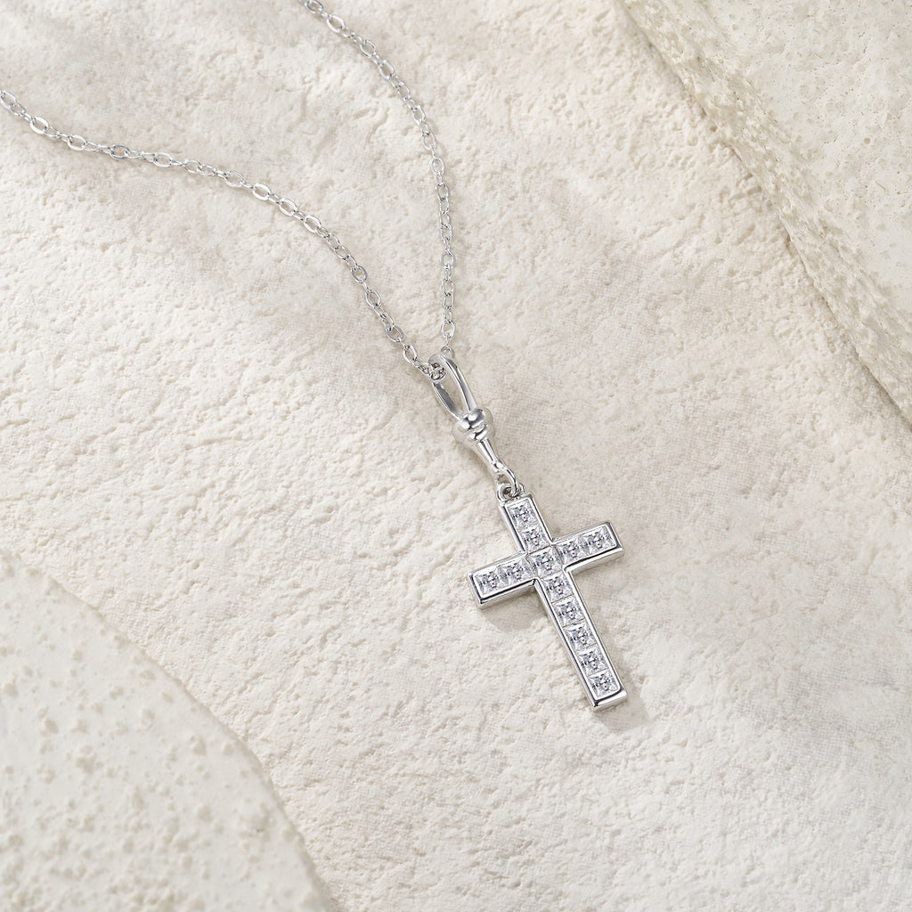 Douceur – Morganite Pendant Necklace | Platinum-Plated Sterling Silver