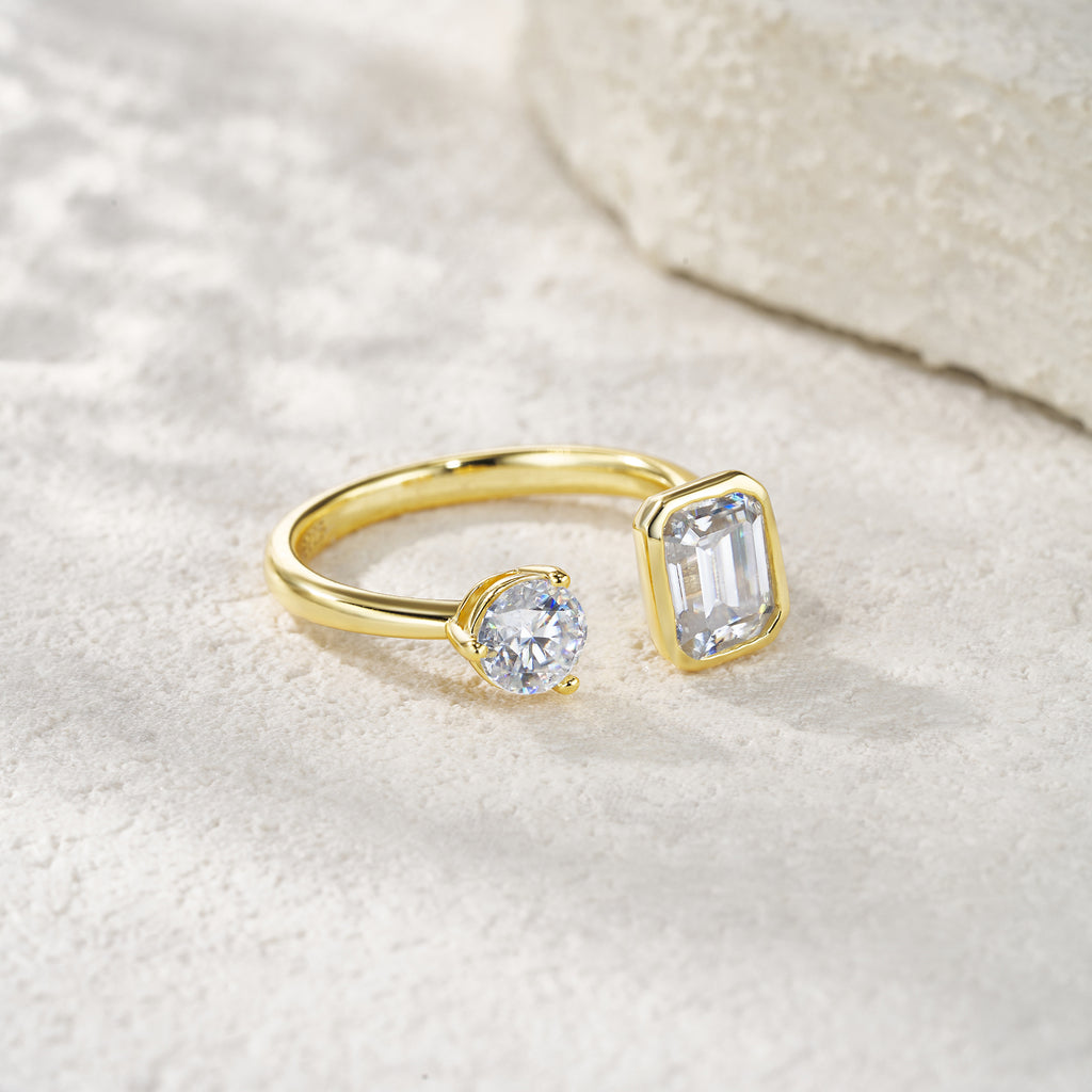 Minimalist Cushion-Cut Morganite Ring — 18K Gold-Plated S925 Silver | GRA Certified