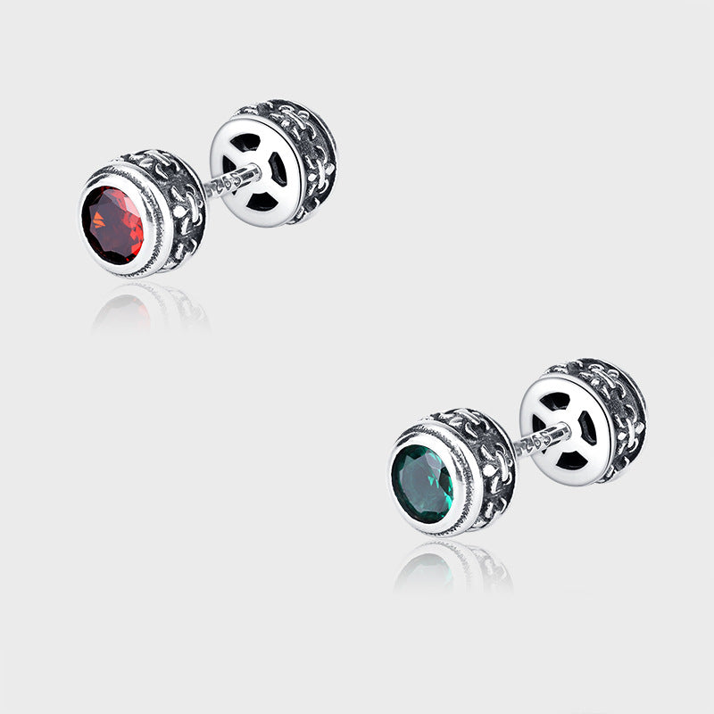Punk Duality – 925 Sterling Silver Reversible Micro Pavé Vintage Screw Earrings