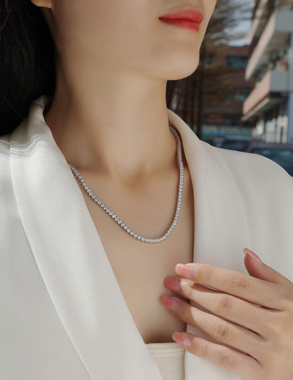 Solitude Moissanite Necklace – Gold, Platinum & Rose Gold | Sterling Silver
