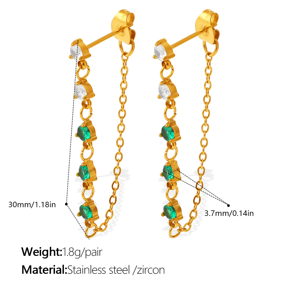 Lumière — Zircon Tassel Earrings