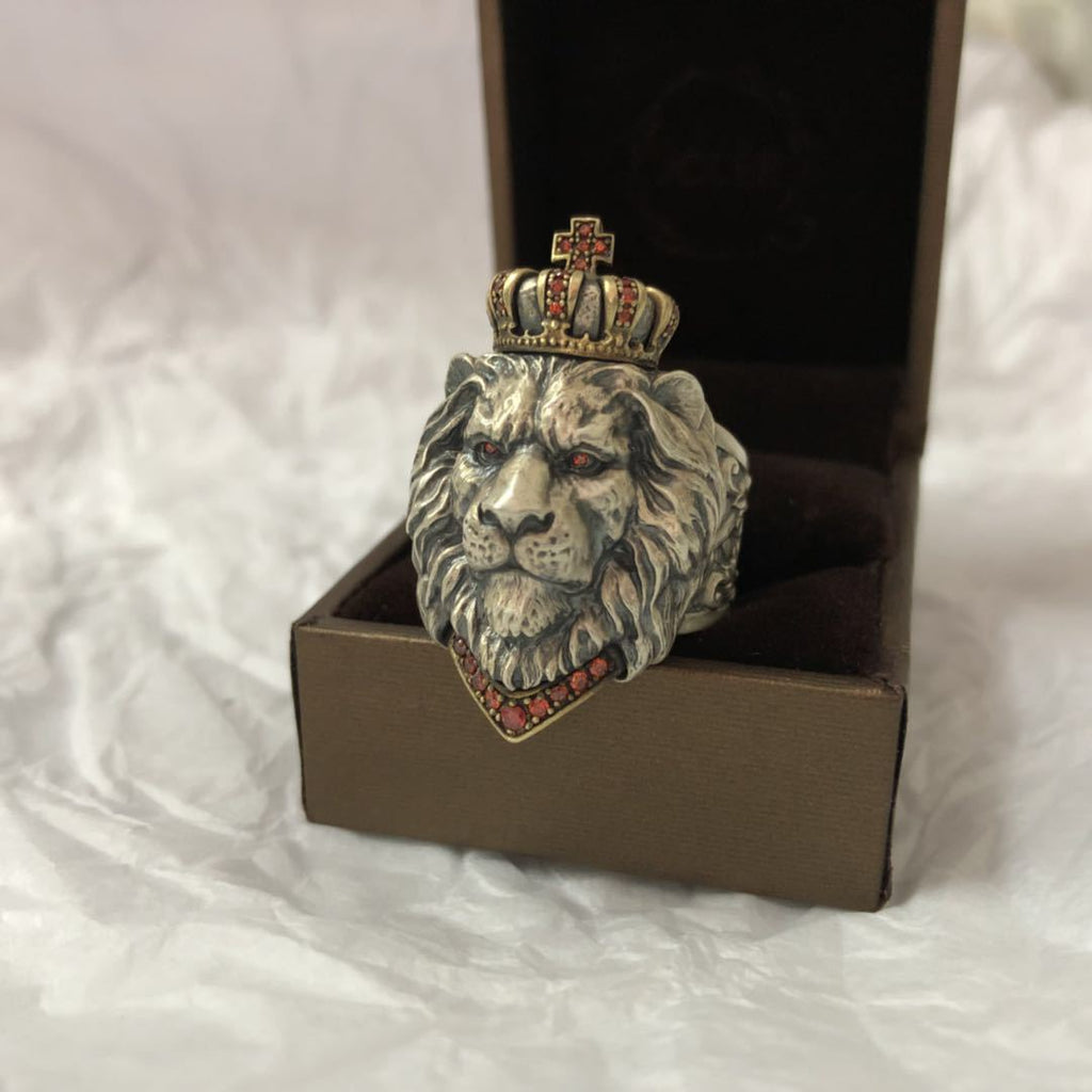Vintage Lion Ring | Gold & Silver Unisex Statement Jewelry