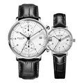 Luxury Couple Watch Set — Japanese Movement & Leather Strap