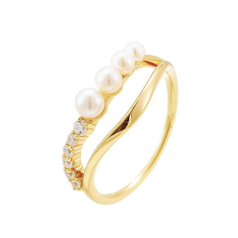 Duelle Freshwater Pearl Double Ring