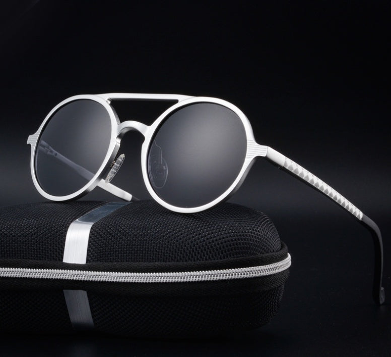 Vintage Round Aluminium Sunglasses — UV400 Driving Eyewear