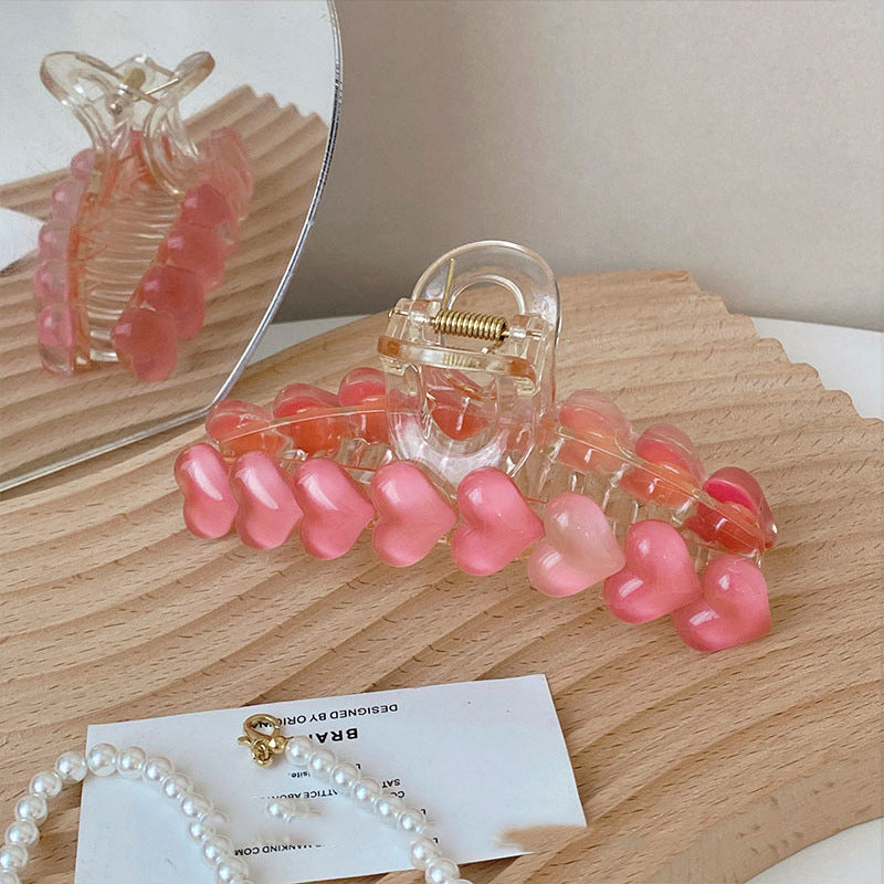 Sparkling Heart Hairpin — Sweet Pink Elegance