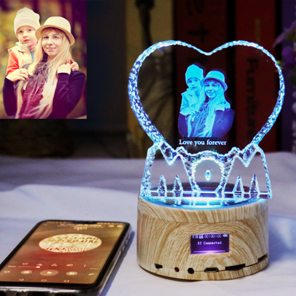 Crystal Bluetooth Speaker — 3D LED Light Gift Edition