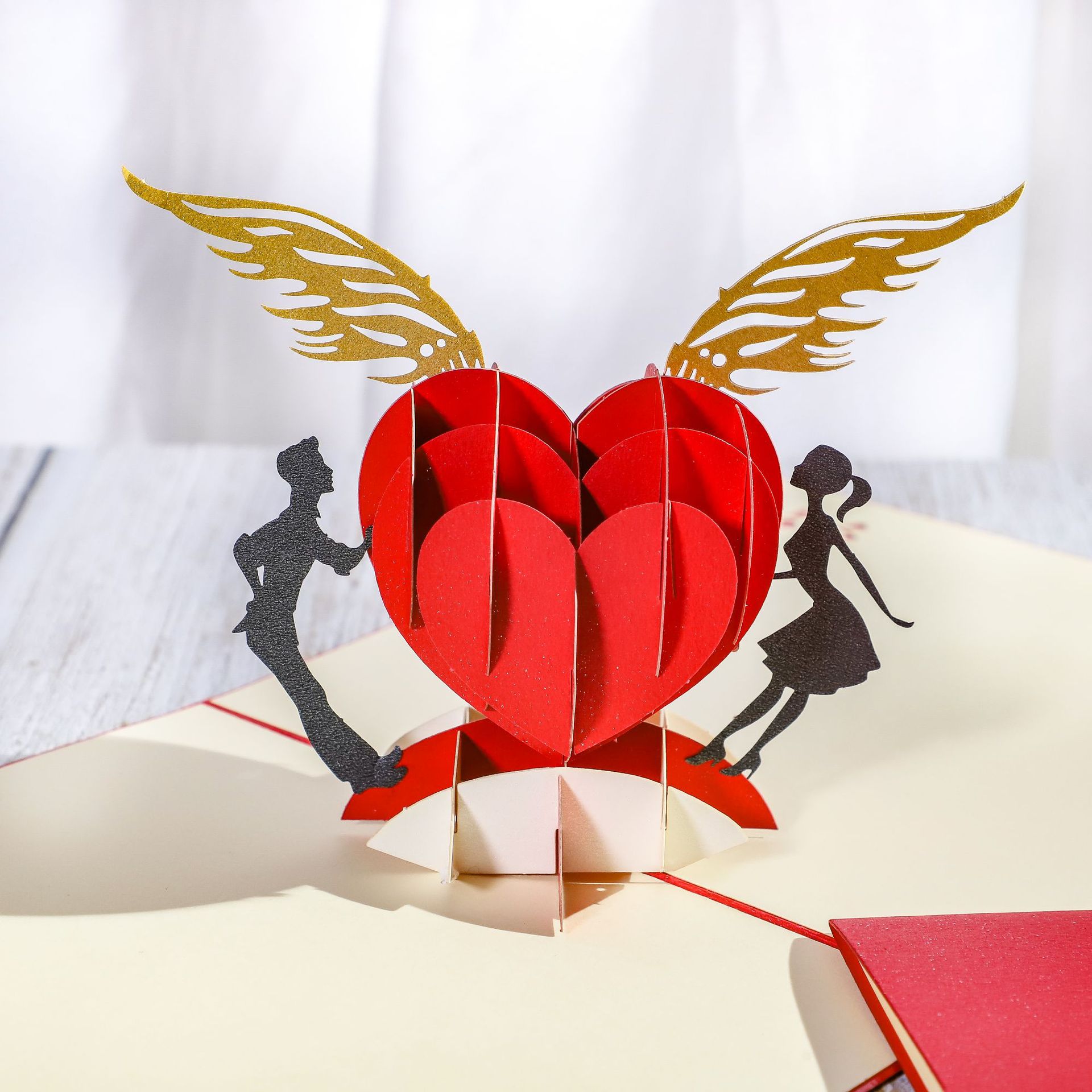Luxury 3D Laser-Cut Love Greeting Card — Handcrafted Pop-Up Design