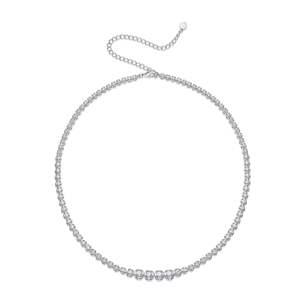 In The Name of Light – Moissanite Pendant Necklace | Platinum-Plated Sterling Silver