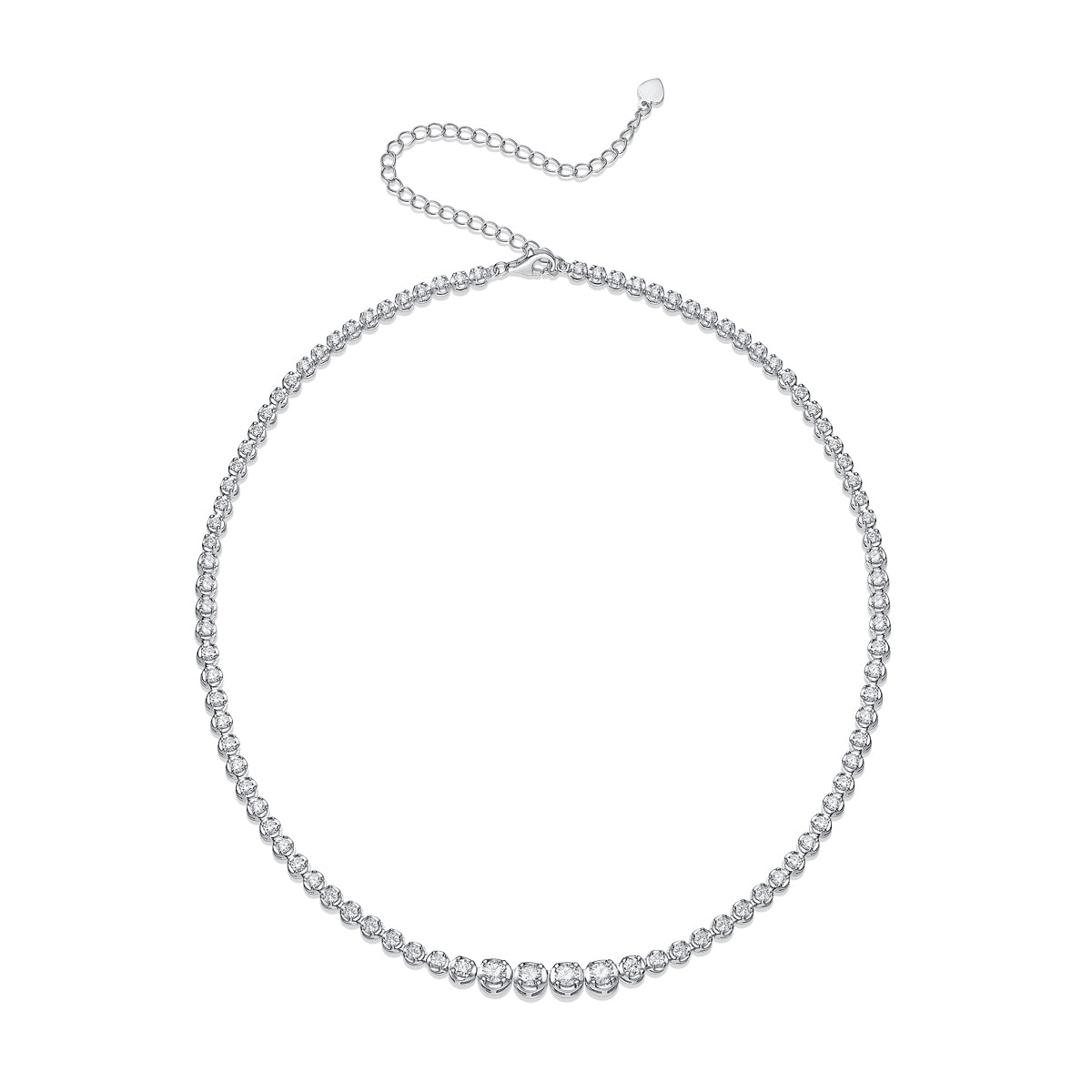 In The Name of Light – Moissanite Pendant Necklace | Platinum-Plated Sterling Silver