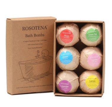 Organic Bath Bombs Gift Set — 6 Luxury Scents