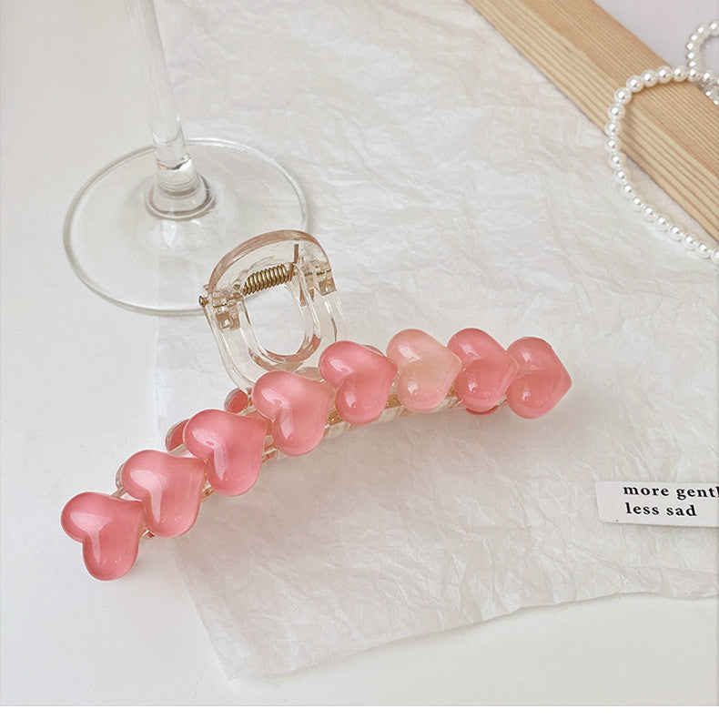 Sparkling Heart Hairpin — Sweet Pink Elegance