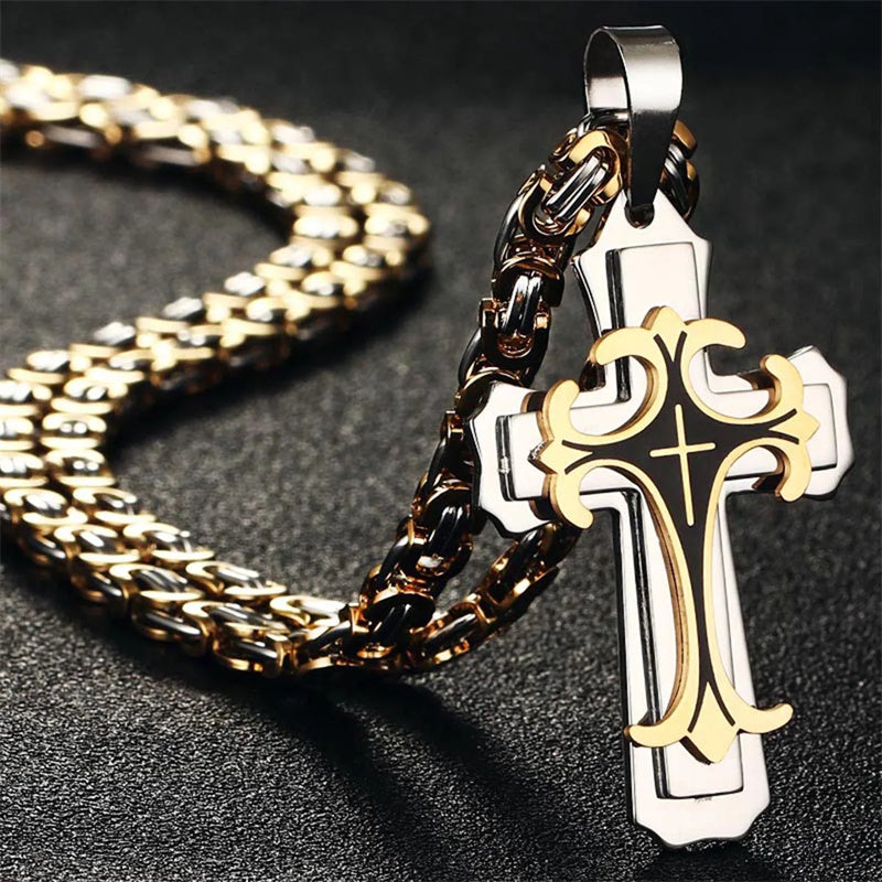 Crux — Men's Titanium Steel Cross Pendant Necklace
