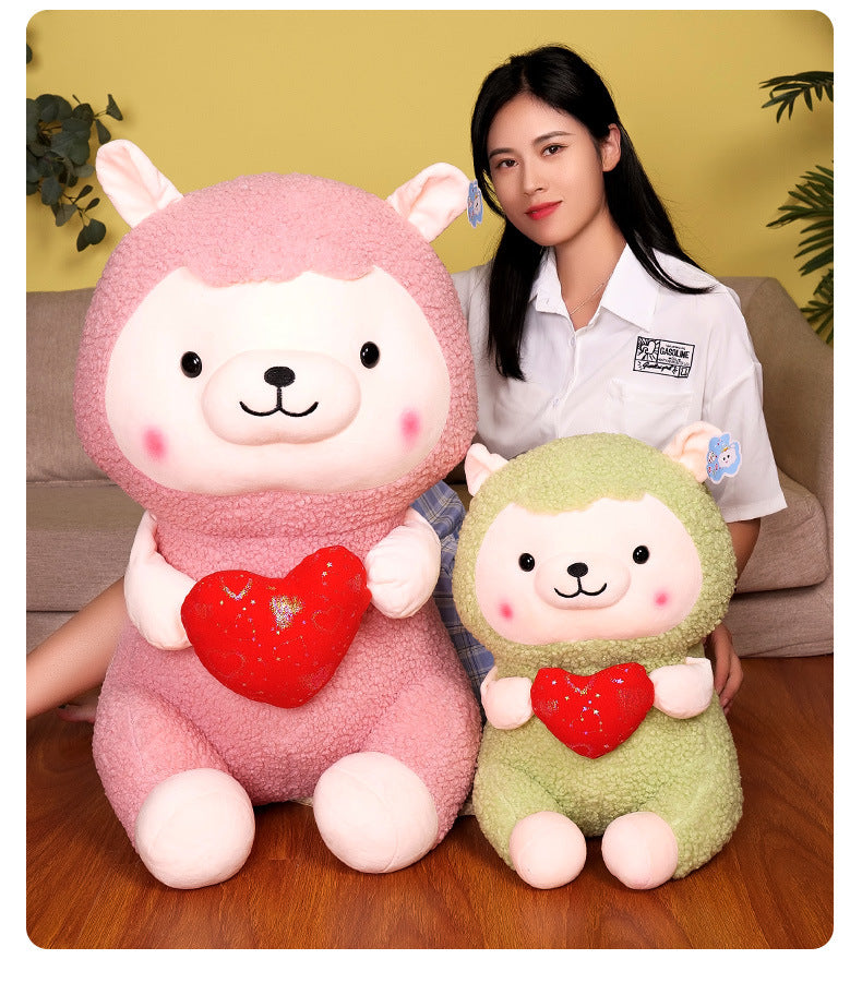 The Heart Alpaca — Luxury Plush Pillow Companion