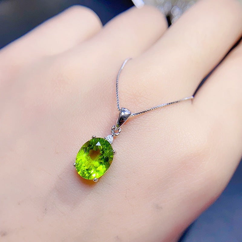 925 Sterling Silver Peridot Pendant Necklace | Luxury Everyday Jewelry for Women
