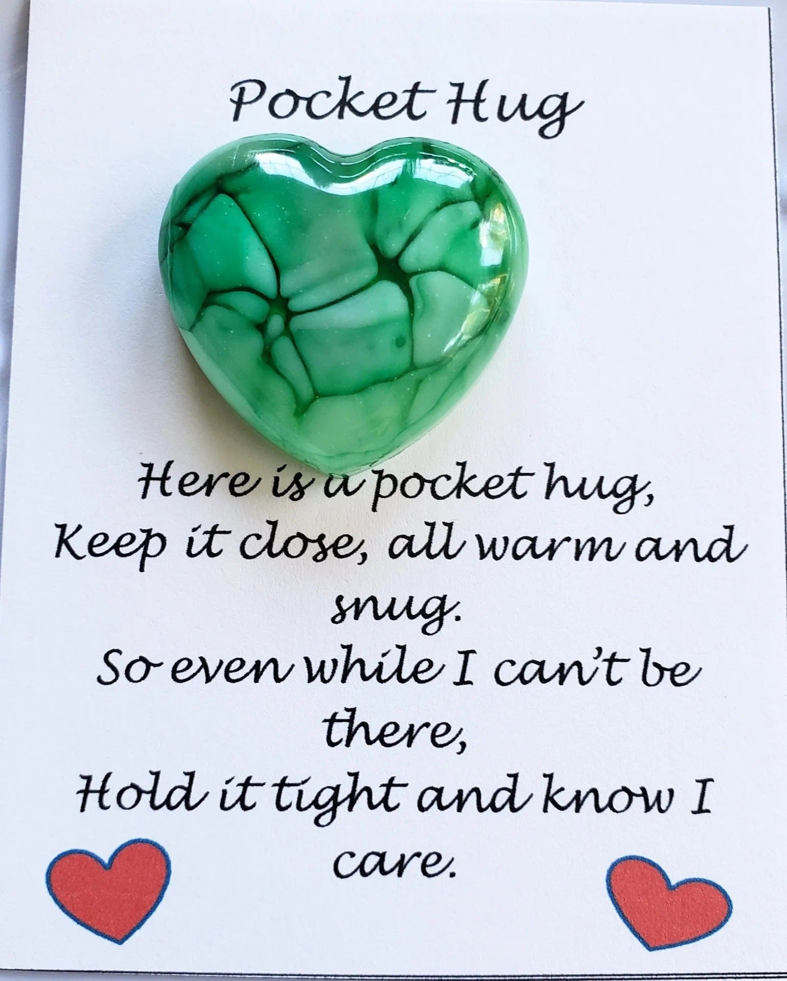 Hug & Miss You Glass Greeting Card — Luminous Keepsake Gift