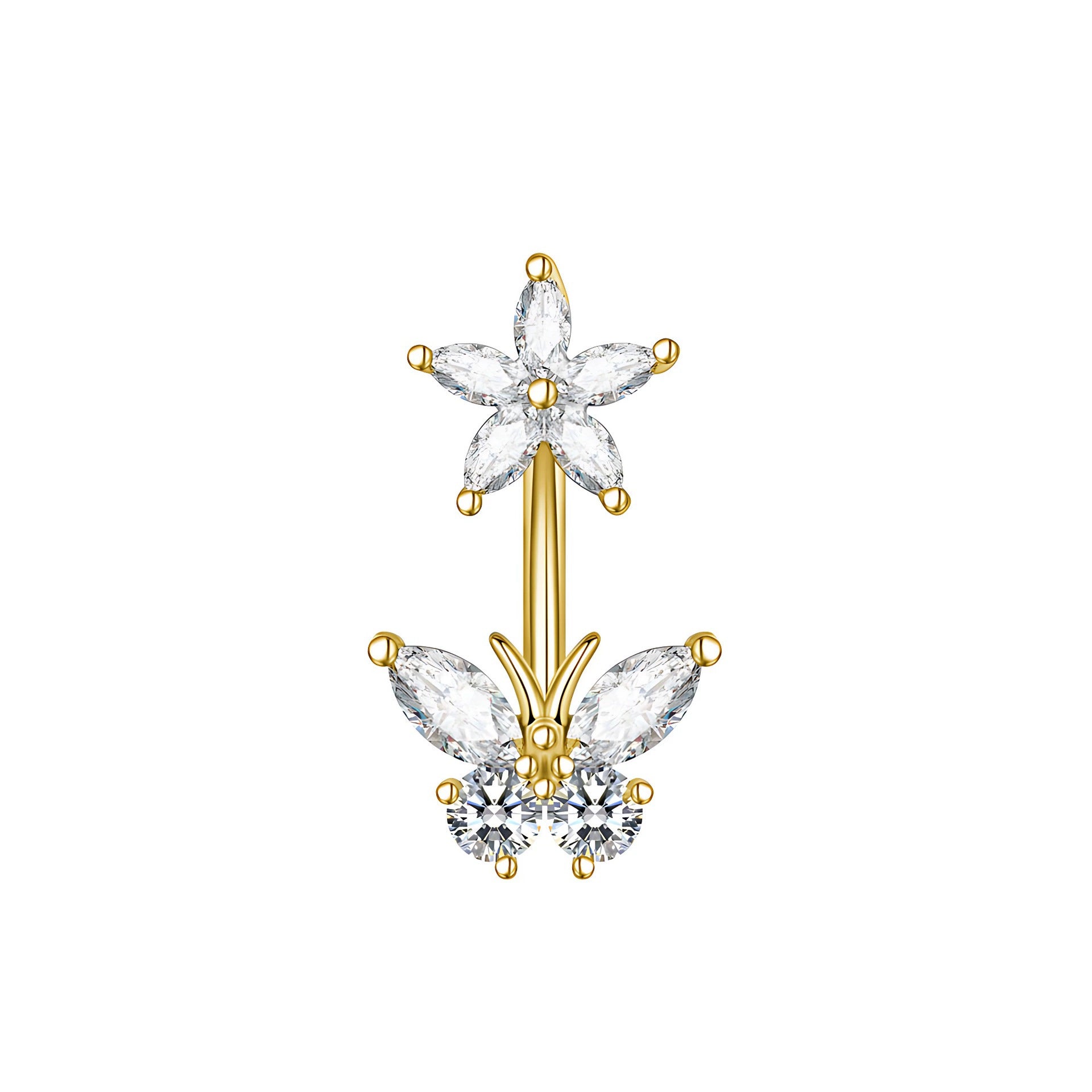 Zircon Butterfly Belly Button Ring — 60 Designs