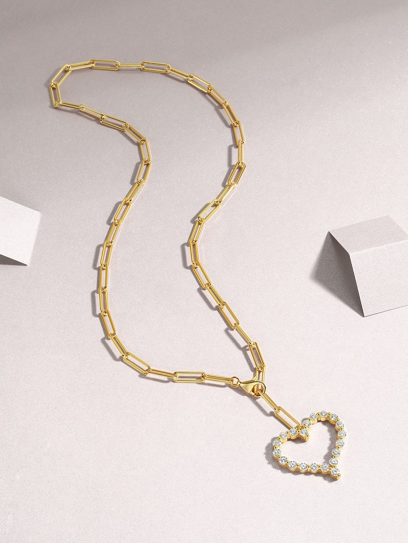 The Heart's Wish – Moissanite Pendant Necklace | Gold-Plated Sterling Silver