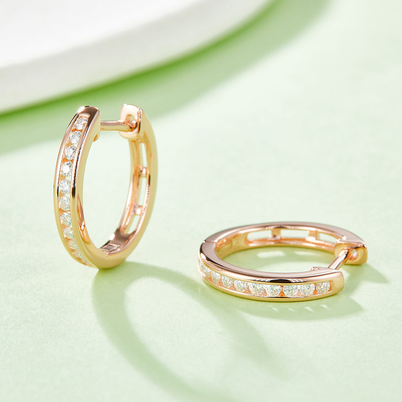 Moissanite Stud Earrings – Set of 2 | Gold, Platinum & Rose Gold