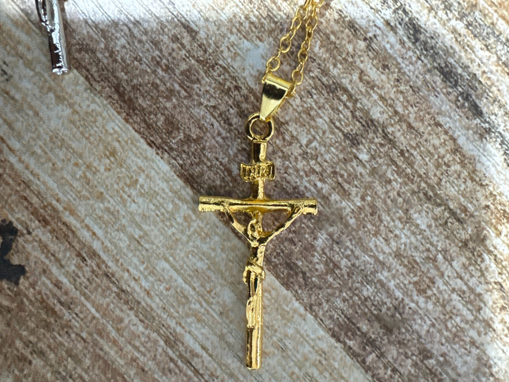 Croix — Titanium Steel Cross Necklace | Gold & Silver