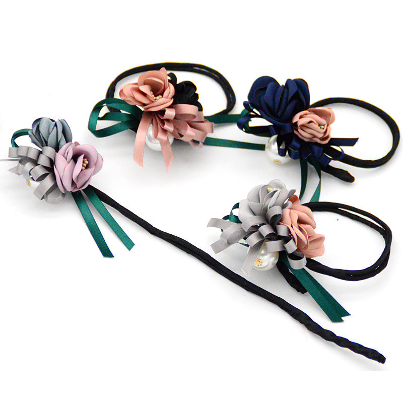 Pearl Flower Bun & Half-Bun Hair Accessory — Korean Style