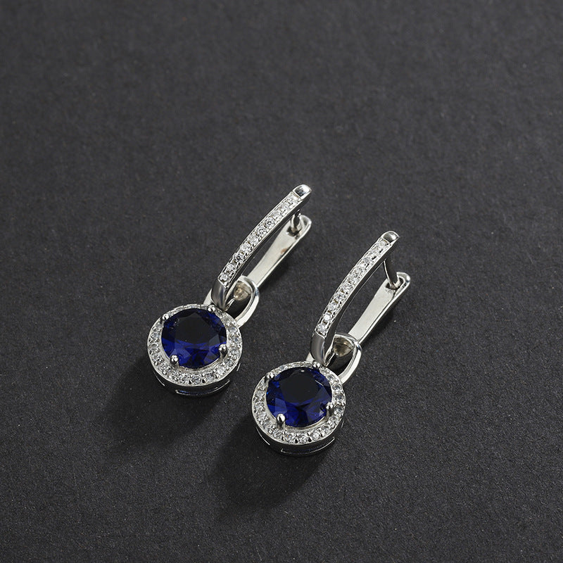 Long Crystal Zircon 925 Silver Luxury Drop Earrings