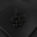 Musical Note Brooch — Black, Gold & Silver
