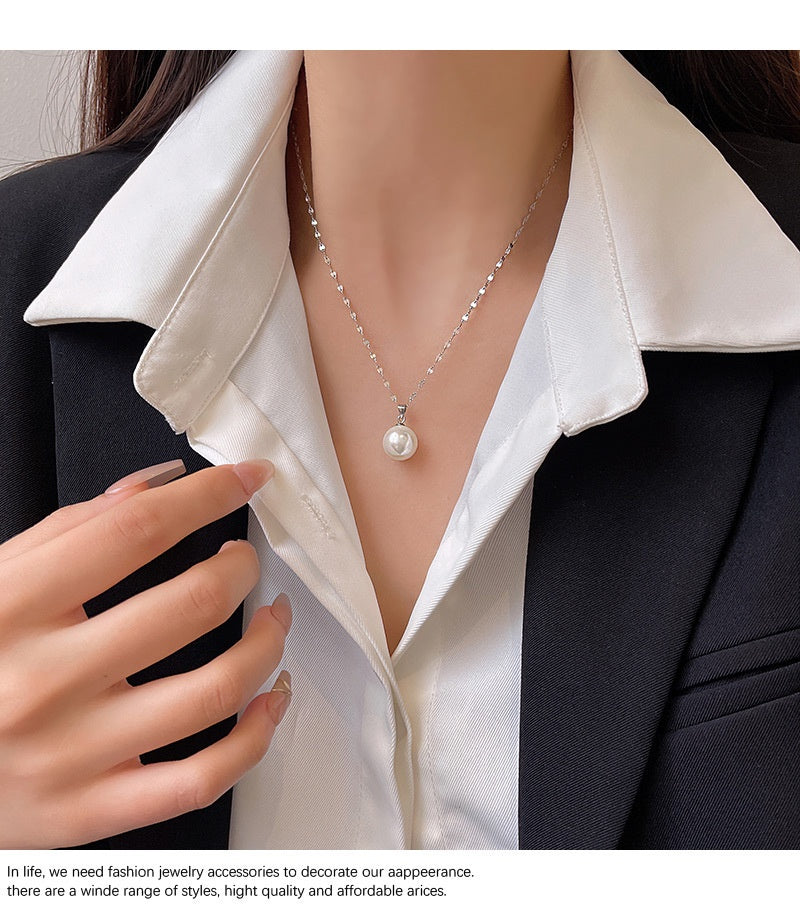 Pearl Luxe — Real Gold-Plated Pearl Clavicle Necklace | Japanese Minimalist