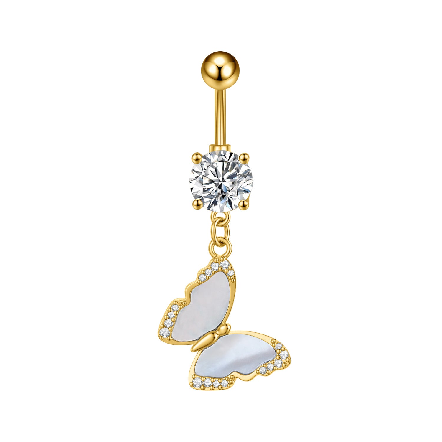 Zircon Butterfly Belly Button Ring — 60 Designs