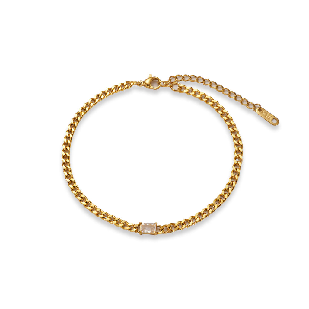 Titanium Steel Zircon Bracelet — Gold & Silver