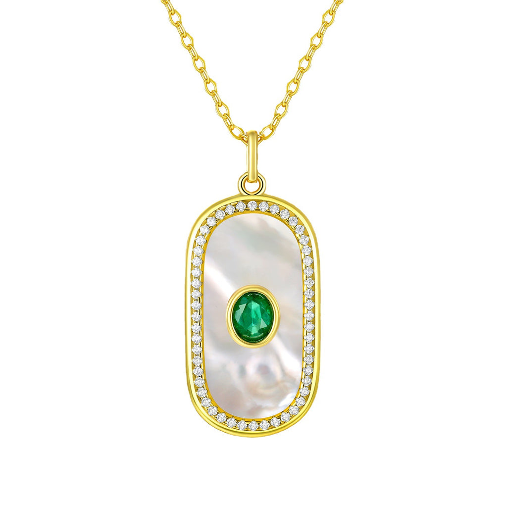 Emerald Glow – Natural Emerald & 925 Silver Geometric Luxury Necklace