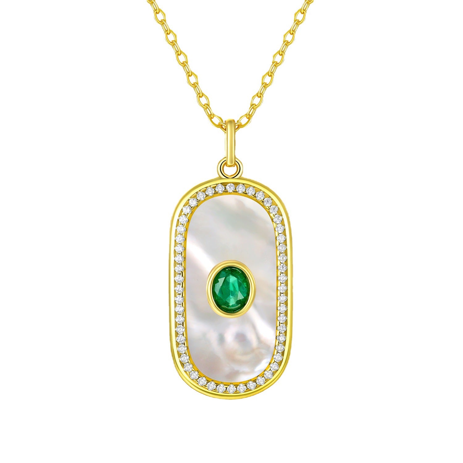 Emerald Glow – Natural Emerald & 925 Silver Geometric Luxury Necklace