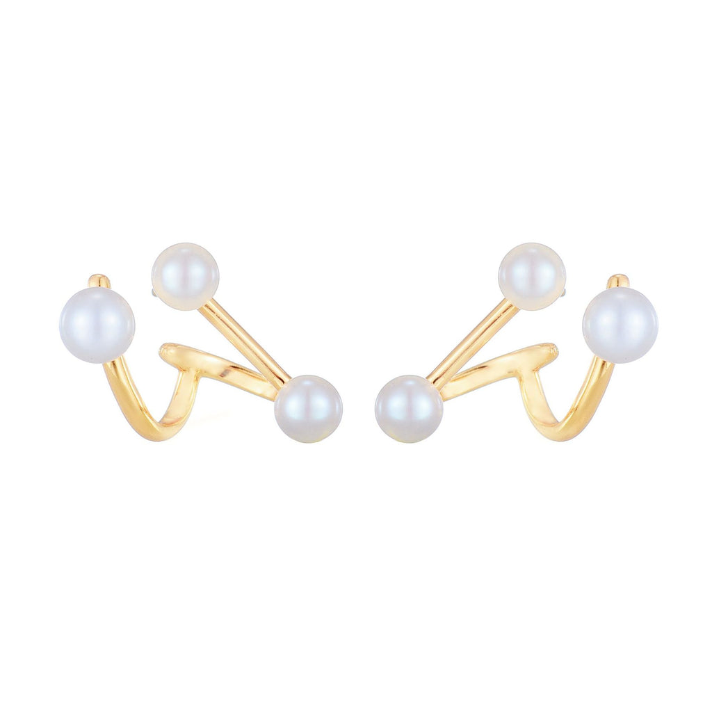 Perle Géométrique Freshwater Pearl Earrings