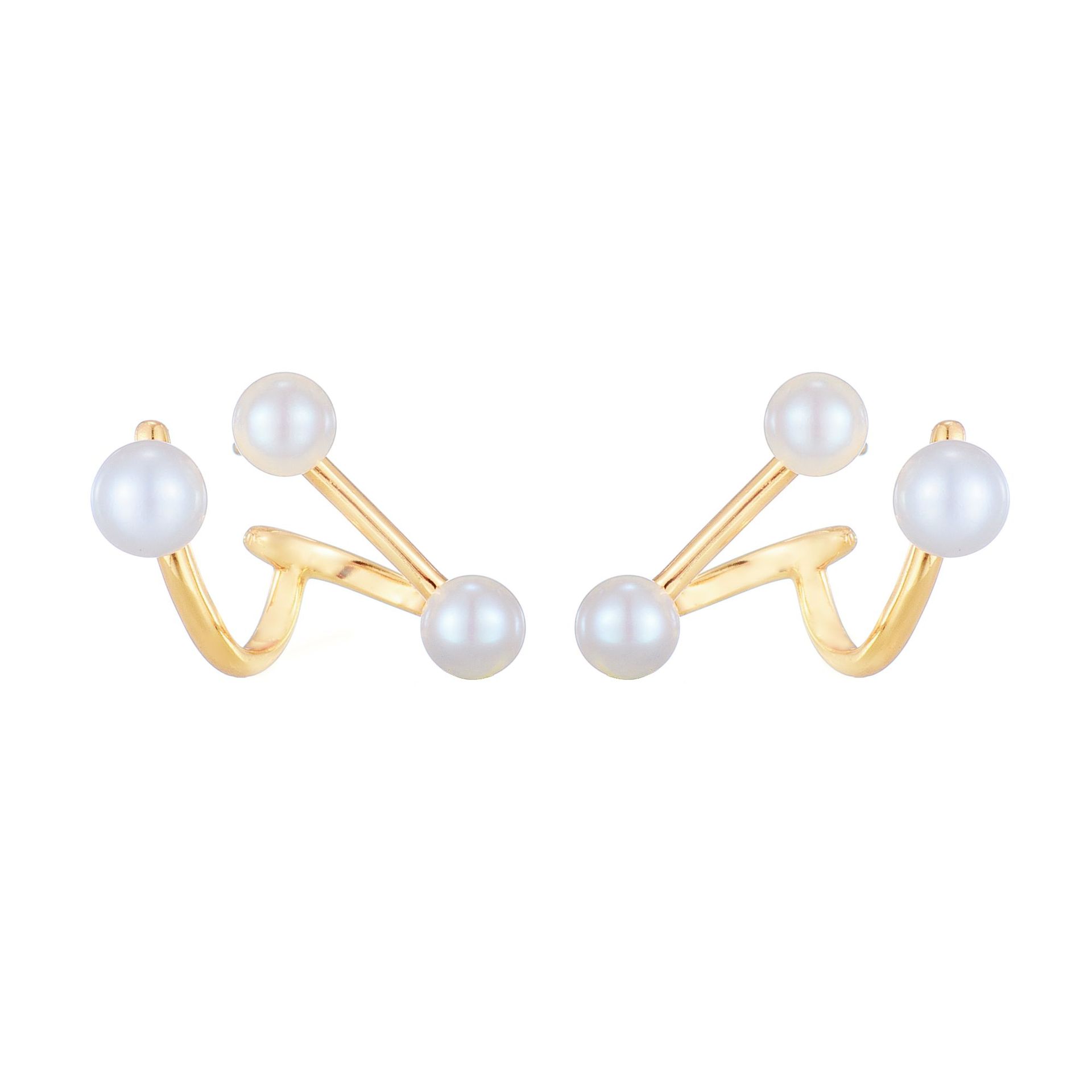 Perle Géométrique Freshwater Pearl Earrings