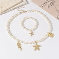 Pearl Chain Shell Necklace & Starfish Bracelet Set | Luxury Ocean-Inspired Jewelry