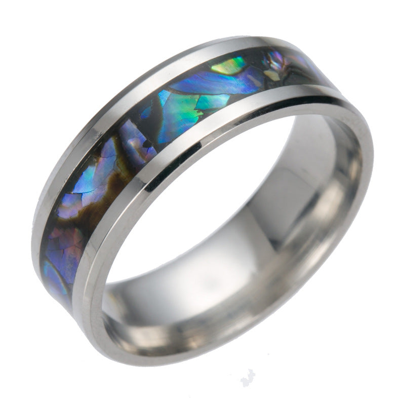 Titanium Steel Color Shell Men's Ring | High-End Luxury Jewelry