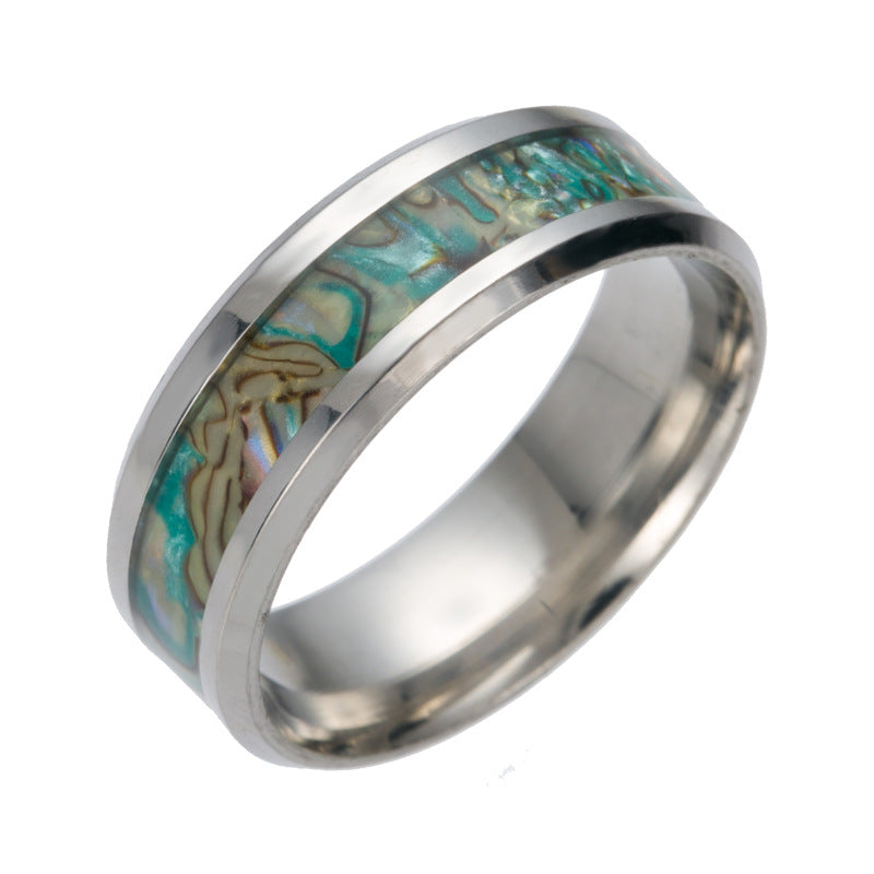 Titanium Steel Color Shell Men's Ring | High-End Luxury Jewelry