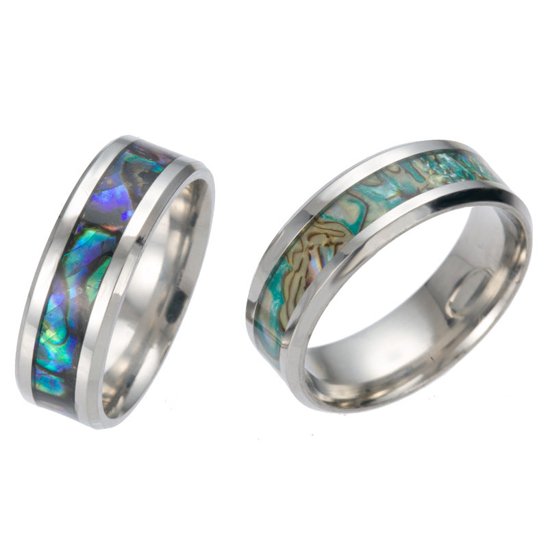 Titanium Steel Color Shell Men's Ring | High-End Luxury Jewelry