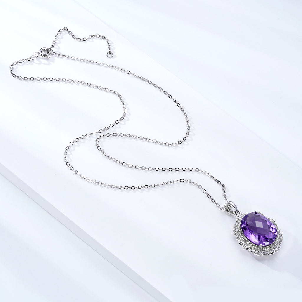 Amethyst Reverie – 925 Silver Natural Amethyst Crystal Luxury Necklace