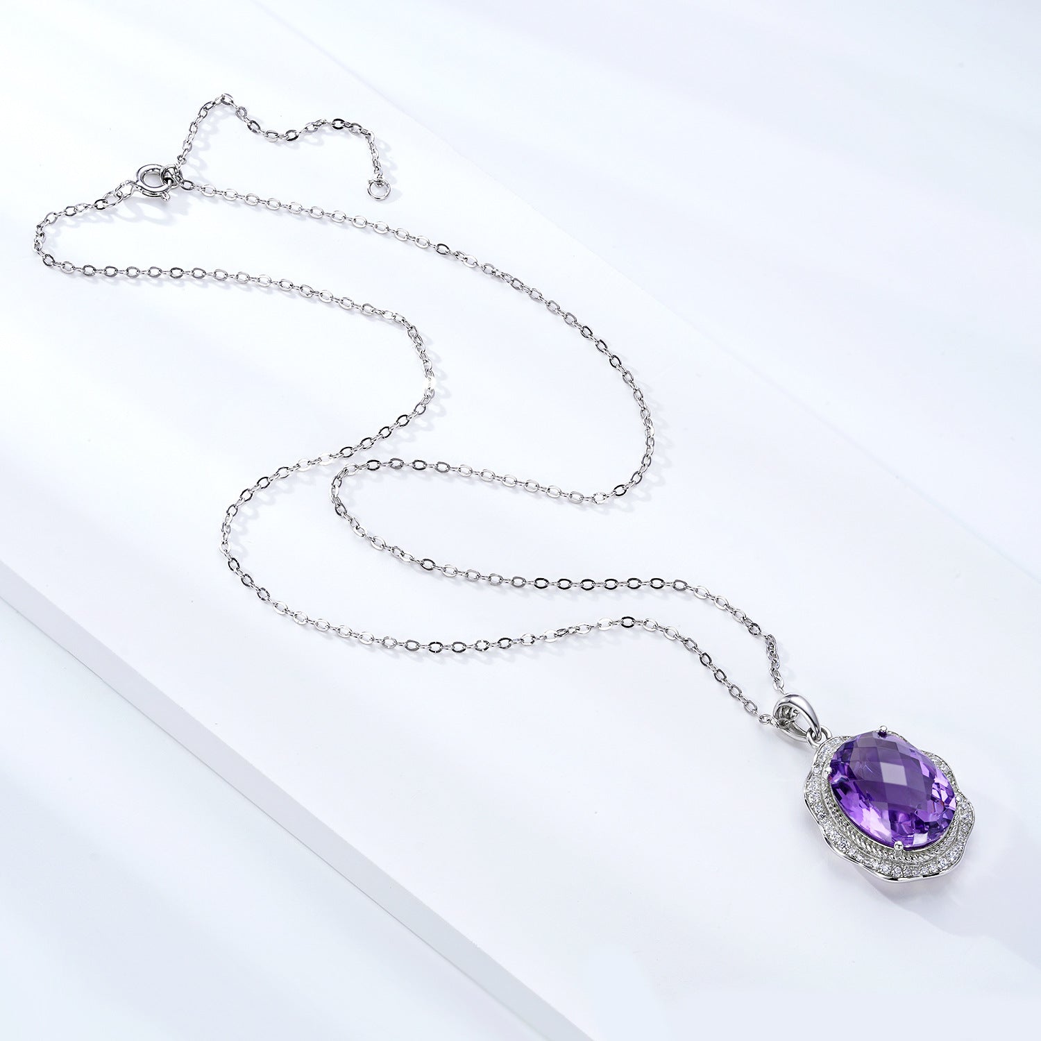 Amethyst Reverie – 925 Silver Natural Amethyst Crystal Luxury Necklace