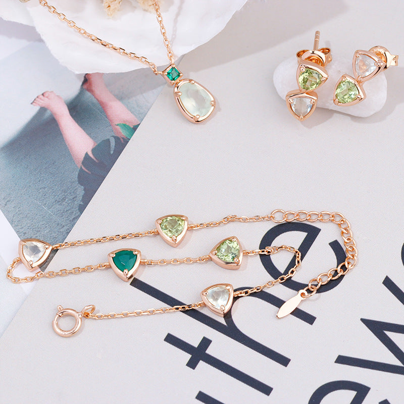 Neige — 925 Silver & 14K Gold White Zirconia Bracelet