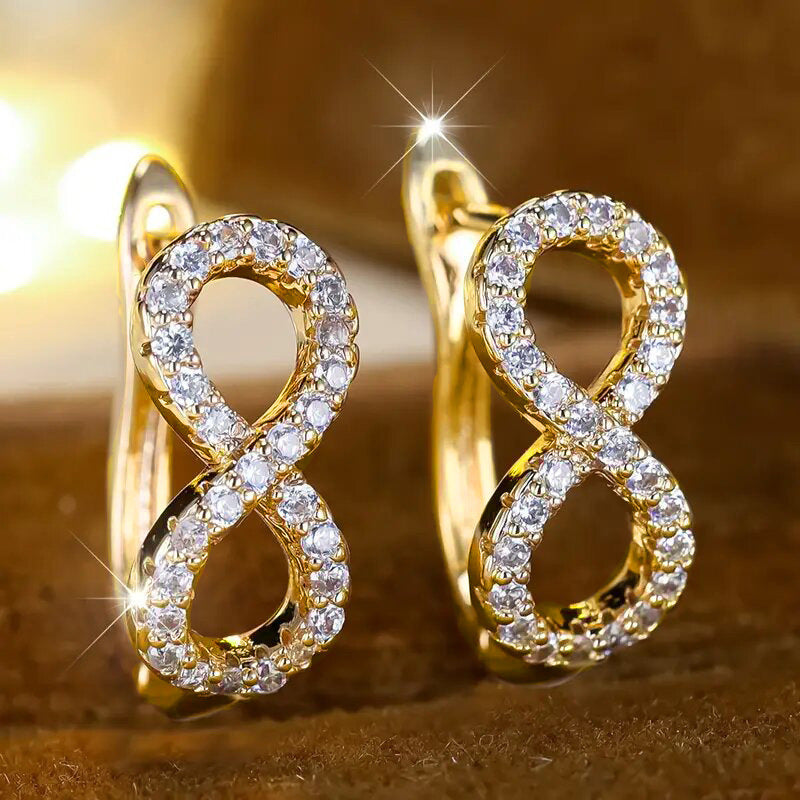 Infini — Gold Zircon Infinity Ear Clips